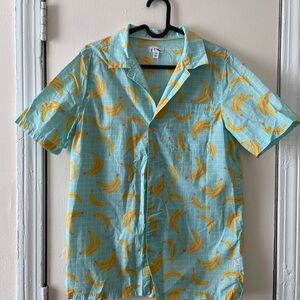 Art Class | Museum of Ice Cream: Banana Print Light Blue Button Up